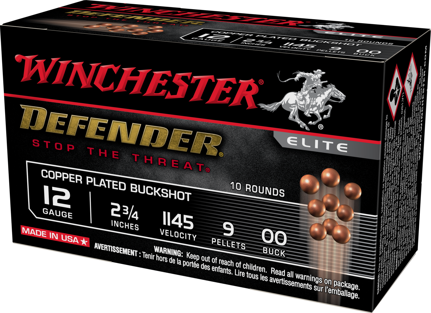 Winchester Ammo Defender, Win Sb1200pd   Defender Cp  00  Buck         10/10