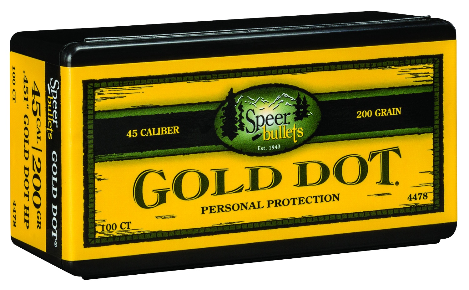 Speer Ammo Gold Dot, Speer 4478      Bull .451 200 Gdhp           100/5