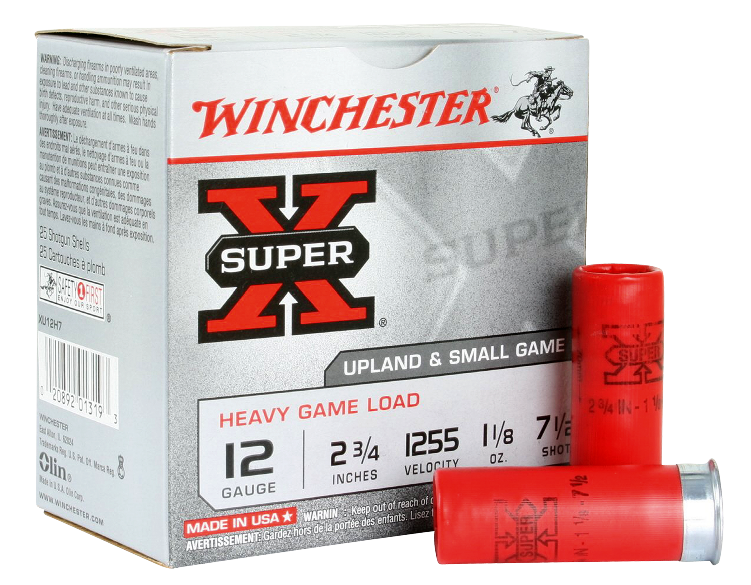 Winchester Ammo Super X, Win Xu12h7    Supx Hvygame                   25/10