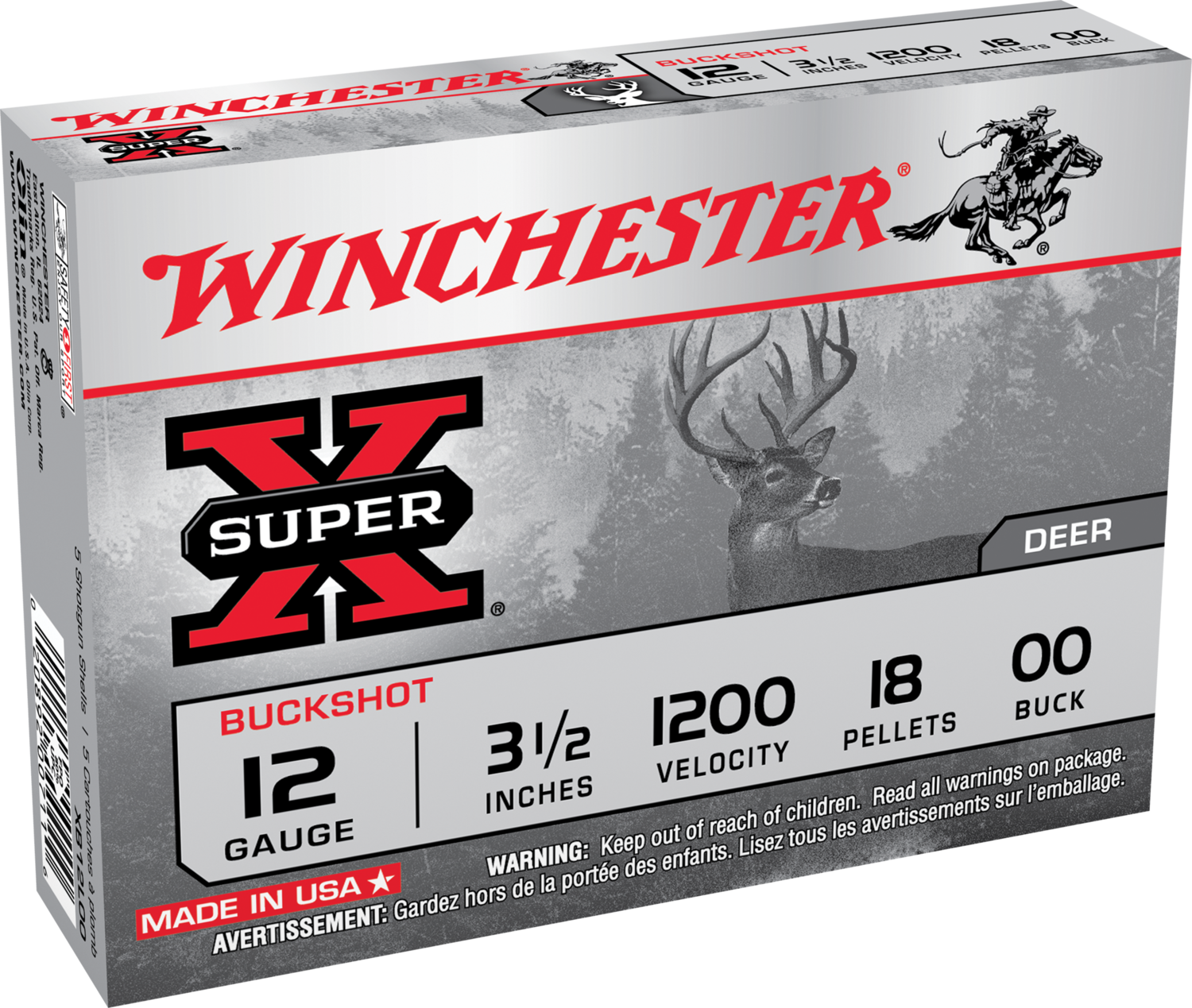 Winchester Ammo Super X, Win Xb12l00    00bk  3.5in     Buck           5/50