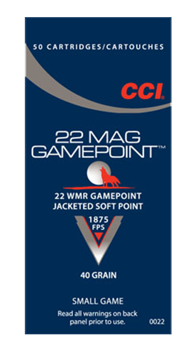 Cci Gamepoint, Cci 0022  22 Wmr 40 Gamepoint                50/40