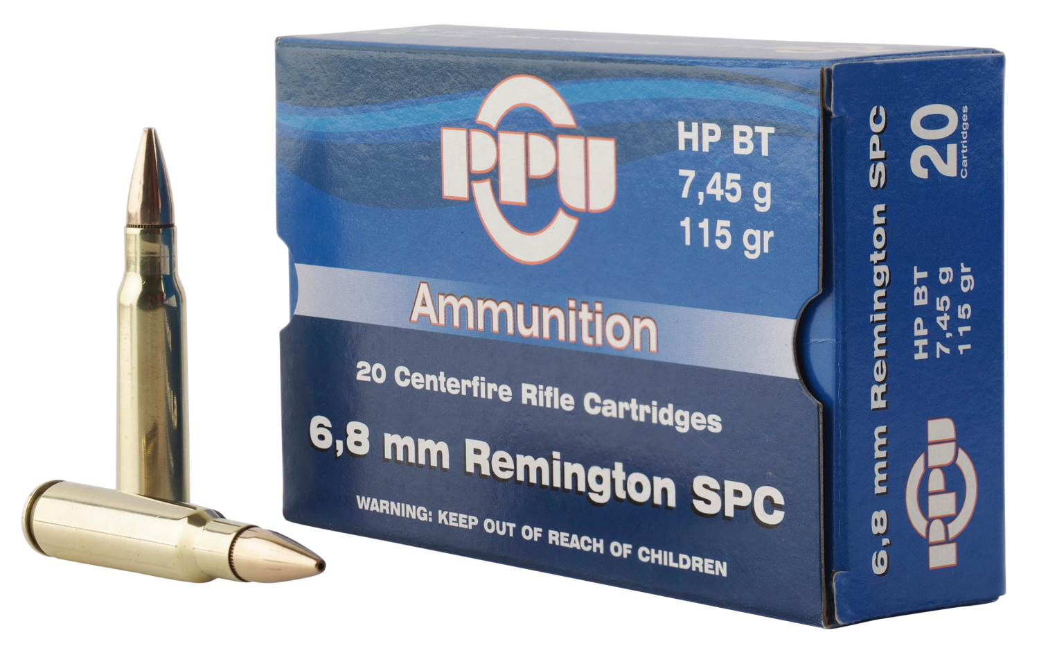 Ppu Standard Rifle, Ppu Pp68h       6.8 Rem Spc 115 Hpbt         20/50