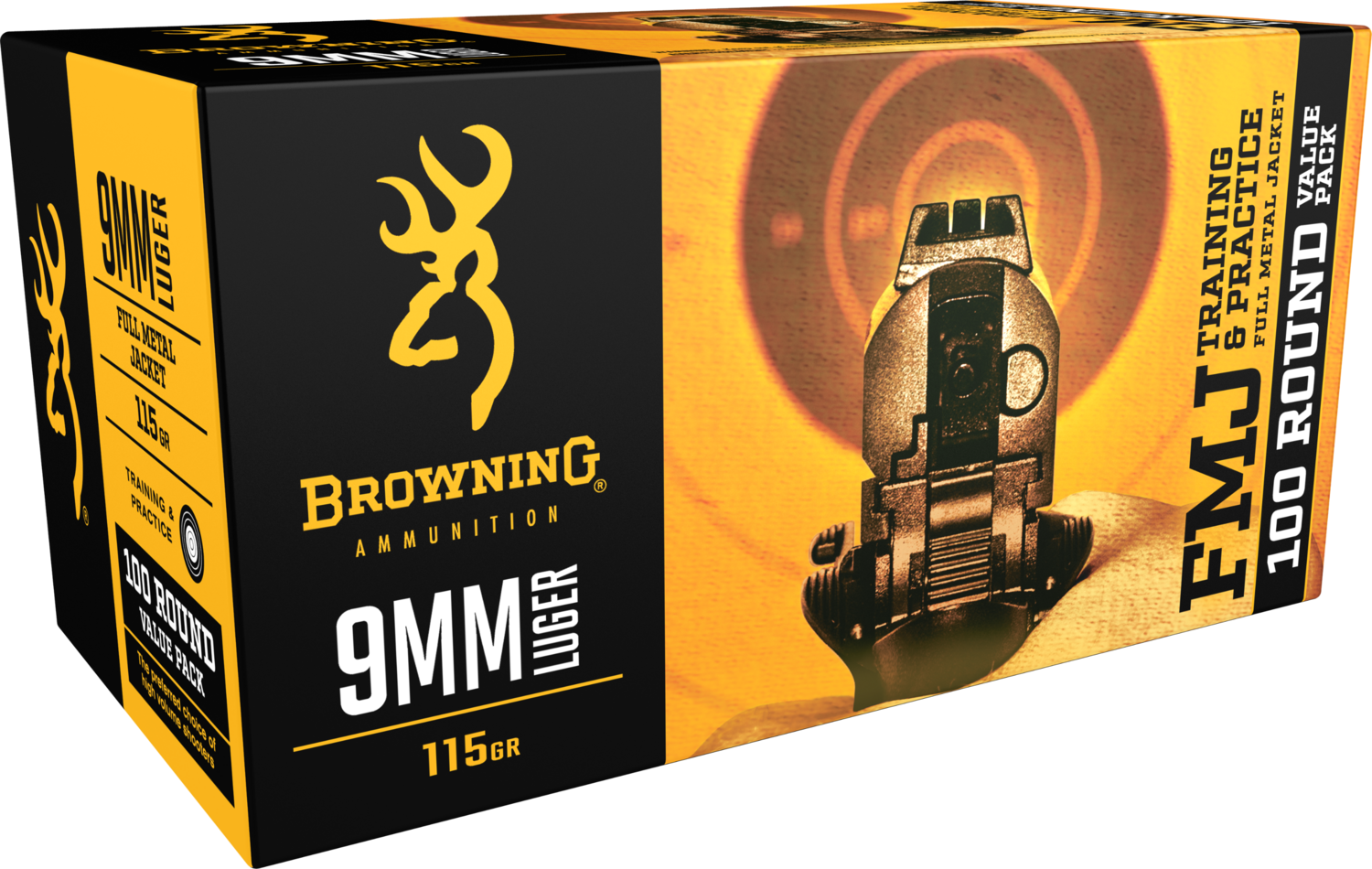 Browning Ammo Bpt, Brna B191800094    9mm    115 Fmj Value Pk  100/05