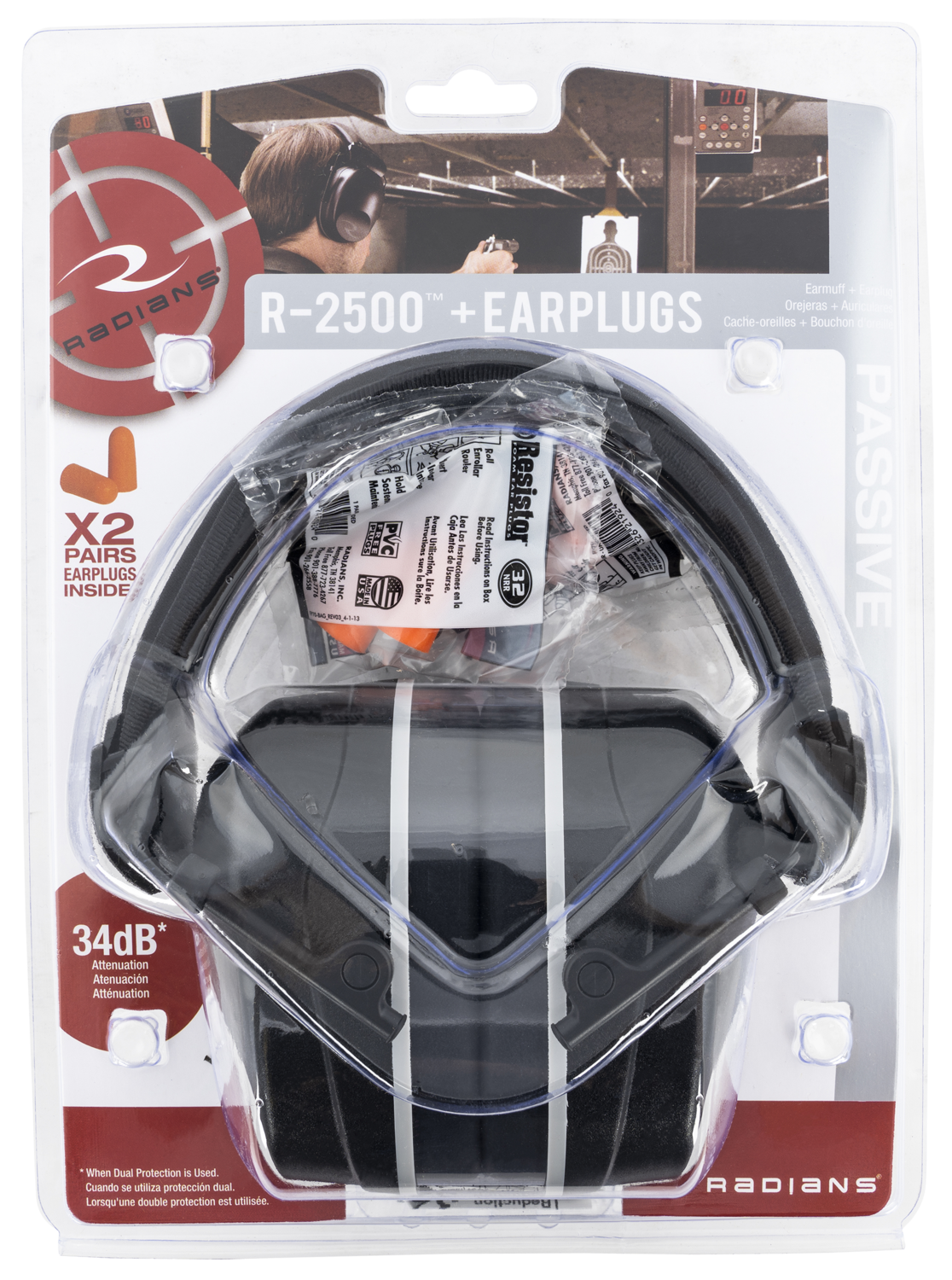 Radians R2500, Rad R2500cs    R2500 Ear Muff Nrr 37
