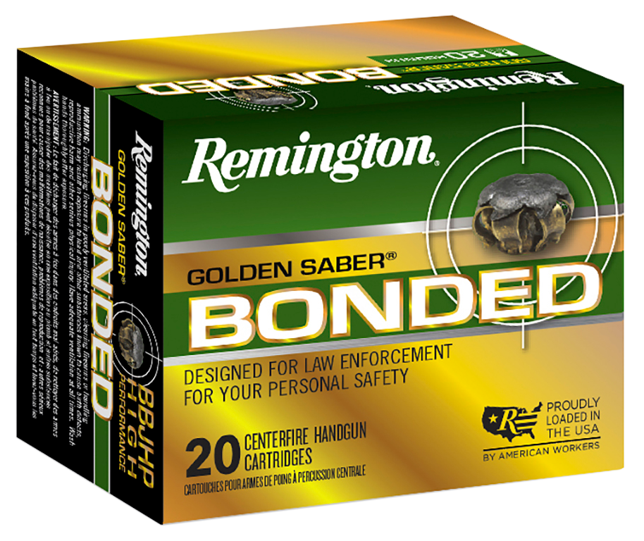 Remington Ammunition Golden Saber Bonded, Rem R21368 10m Bjhpb Gldn Sbr Bnd       180g 20/25