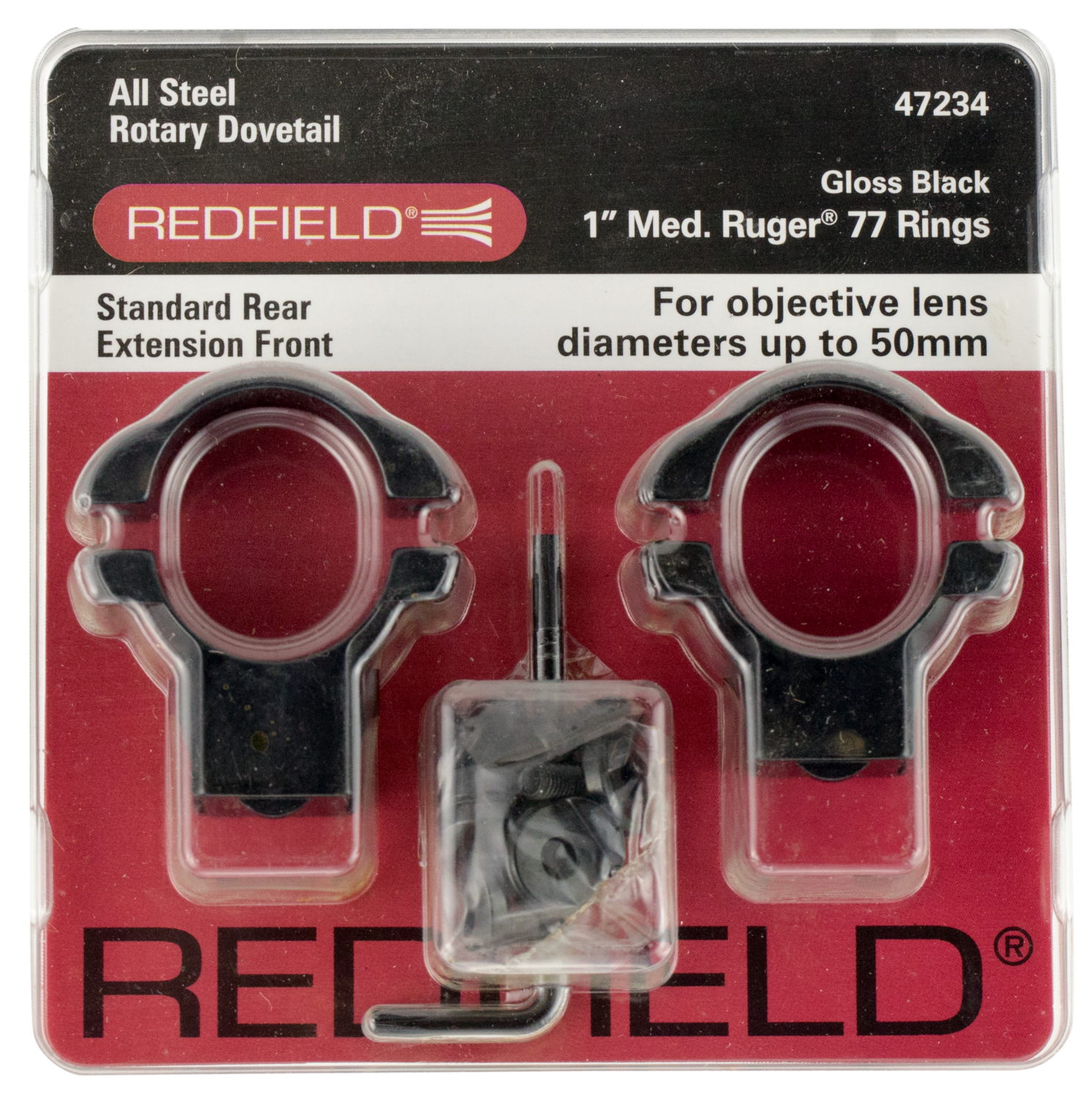 Redfield Mounts Scope Ring Set, Red 47236  Stl Rings 1in Hi Rug77 Matt