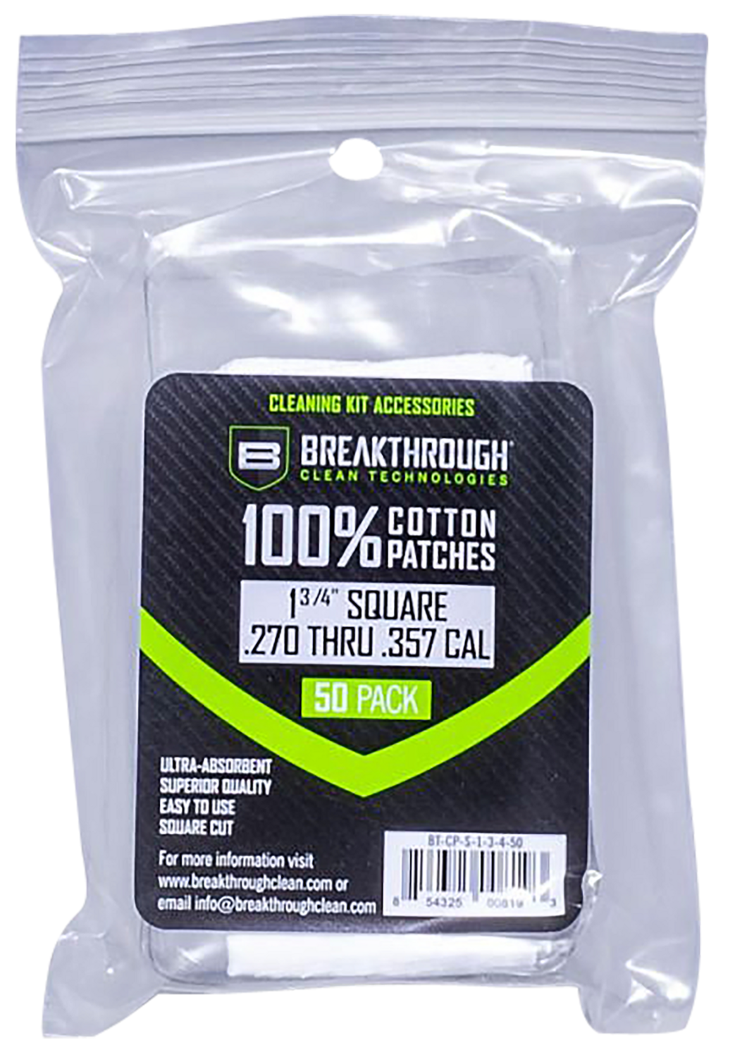 Breakthrough Clean Square, Brkthru Bt-cp-s-1-3/4-50  Sq Ptchs 270/357   50pcs