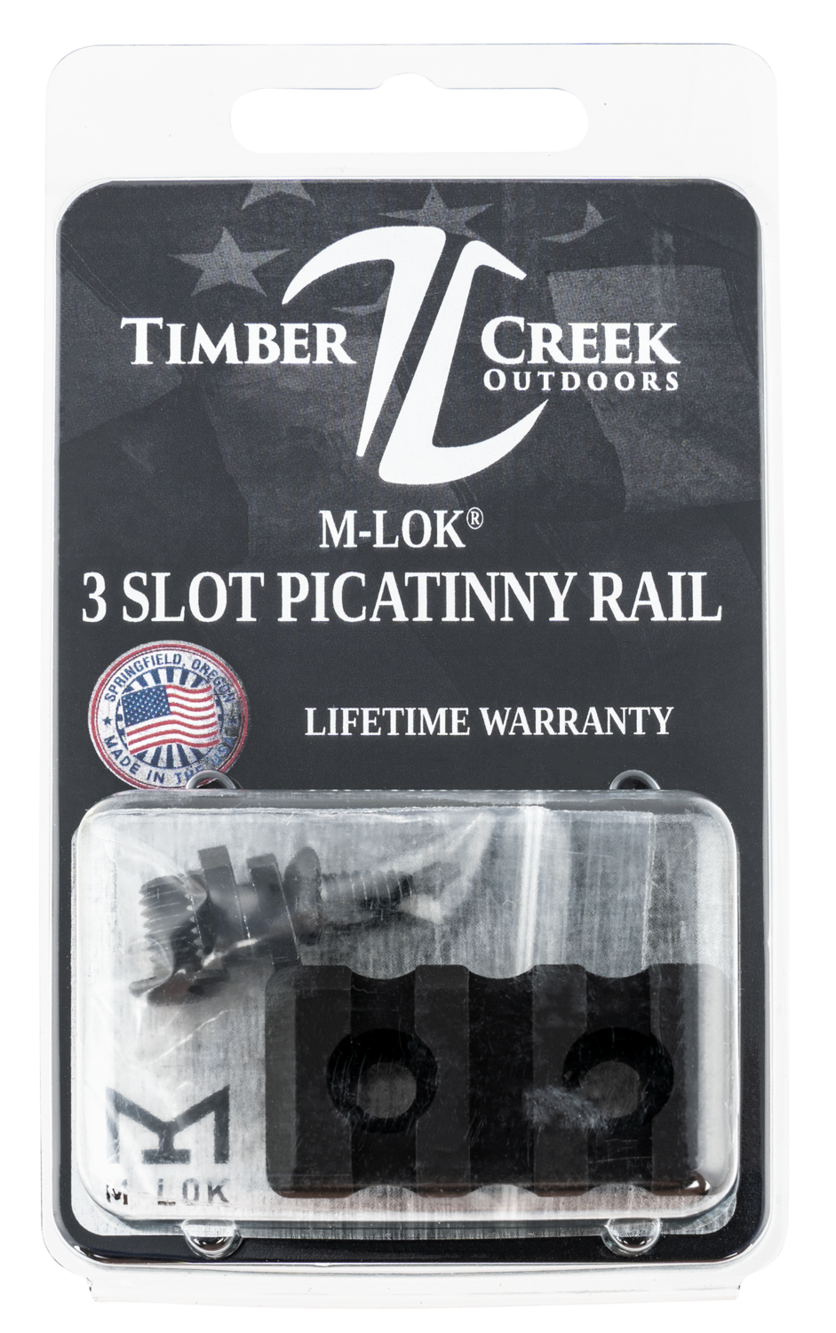 Timber Creek Outdoor Inc M-lok Picatinny Rail, Timber M3sprbl     Mlok 3 Slot  Picatinny Rail Blk
