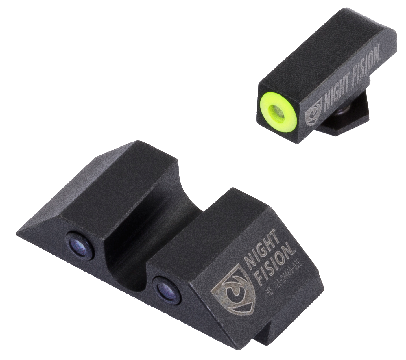Night Fision Night Fision Tritium Night Sights For Glock, Nf Glk-001-007-ygzg     Ns Glk 17/19 U-rear