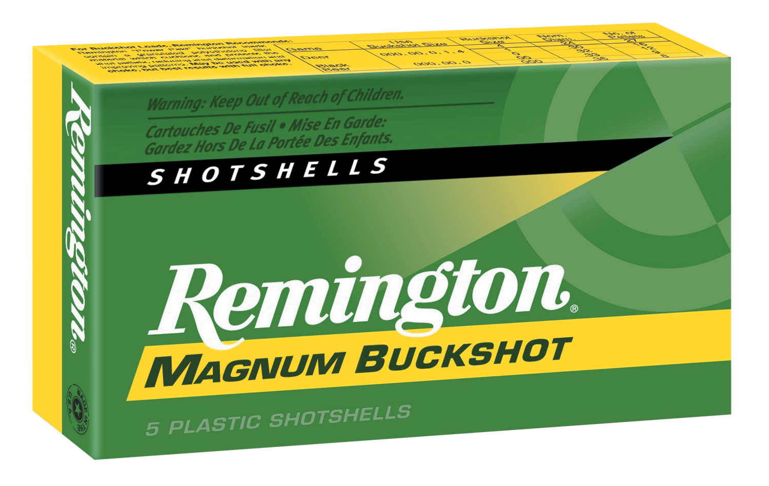 Remington Ammunition Express Magnum, Rem 20636 12hb00     12    00  Buck 3in       5/50