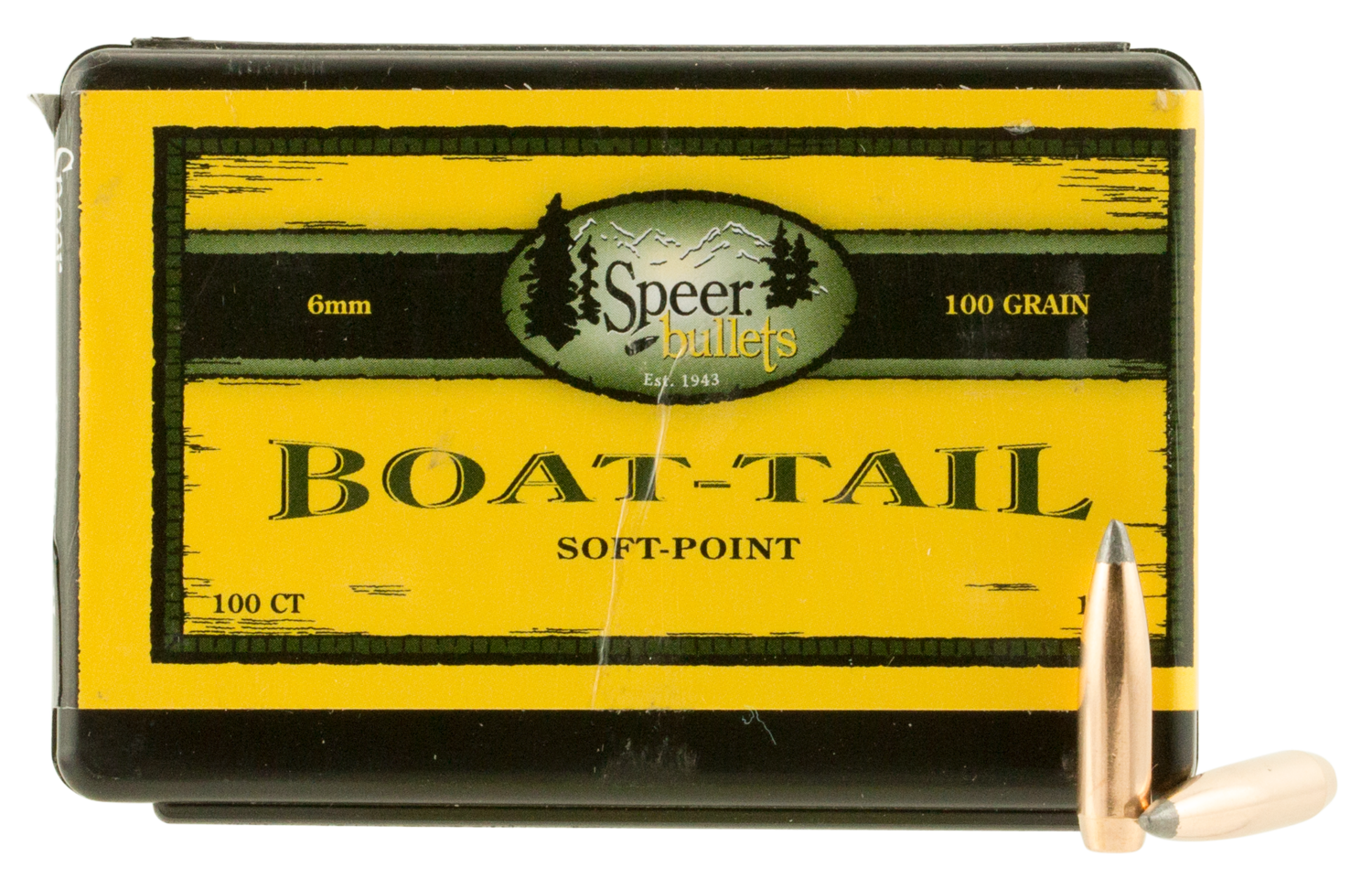 Speer Ammo Boat-tail, Speer 1220      Bull .243 100 Sptzbt         100/5