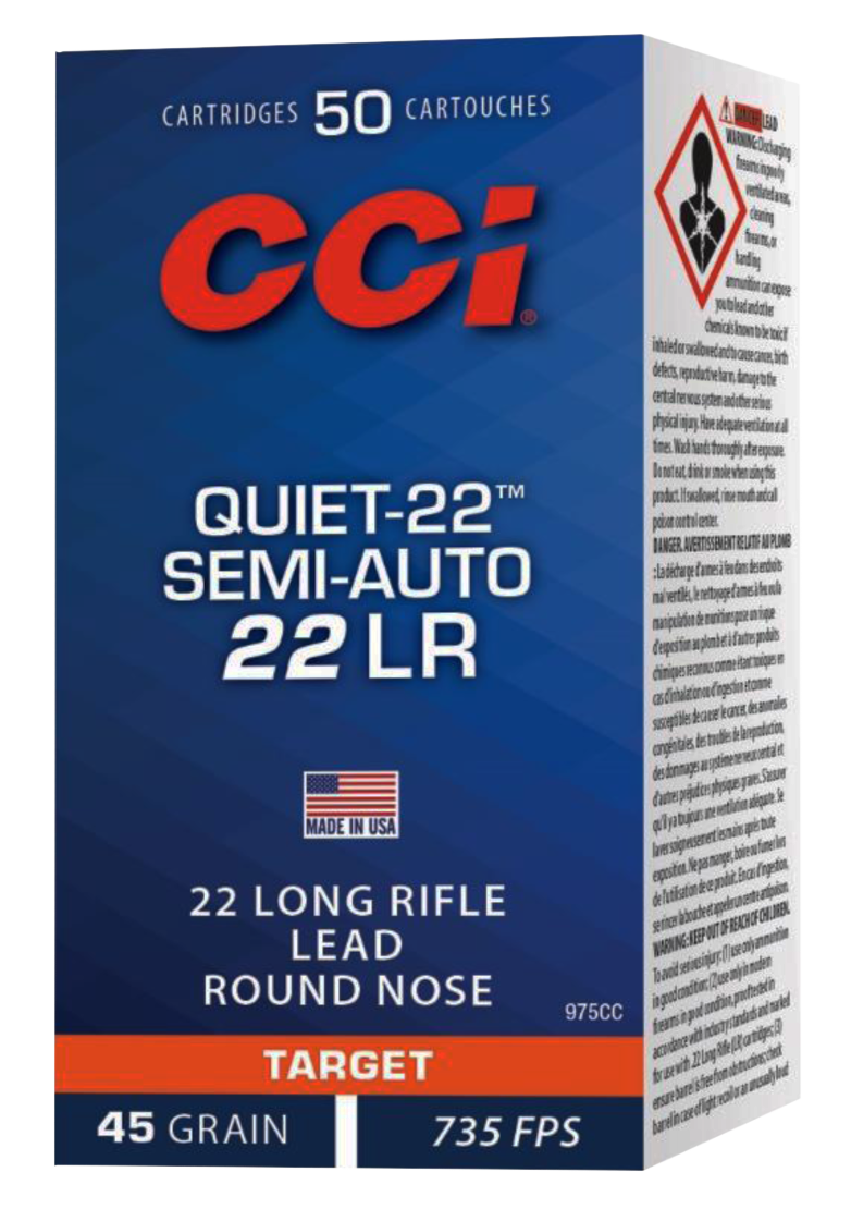 Cci Quiet-22, Cci 975cc 22 Lr Quiet 45 Lrn                50/100