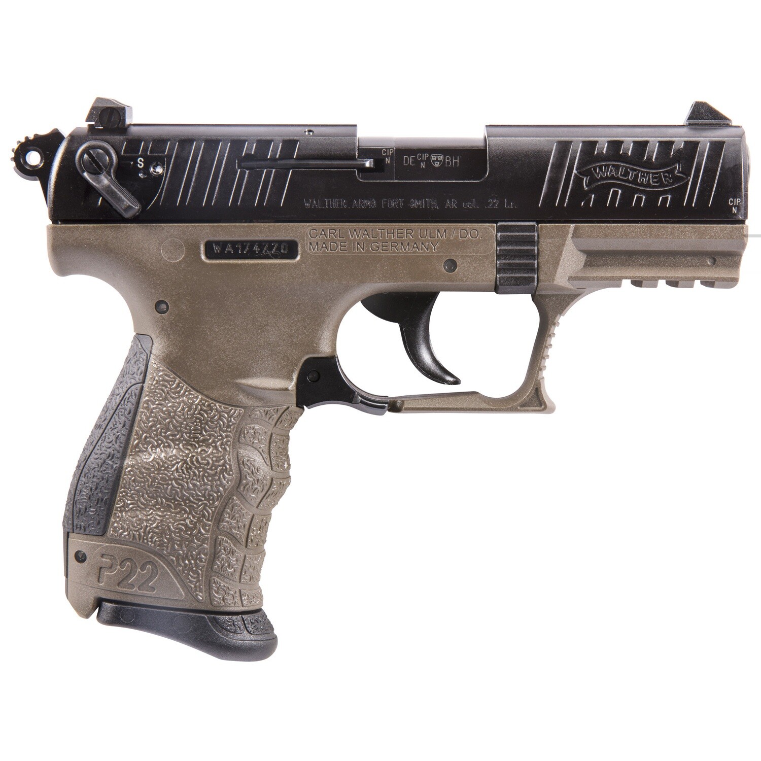 Wal P22 22lr 3.4" 10rd Fde/blk Ca