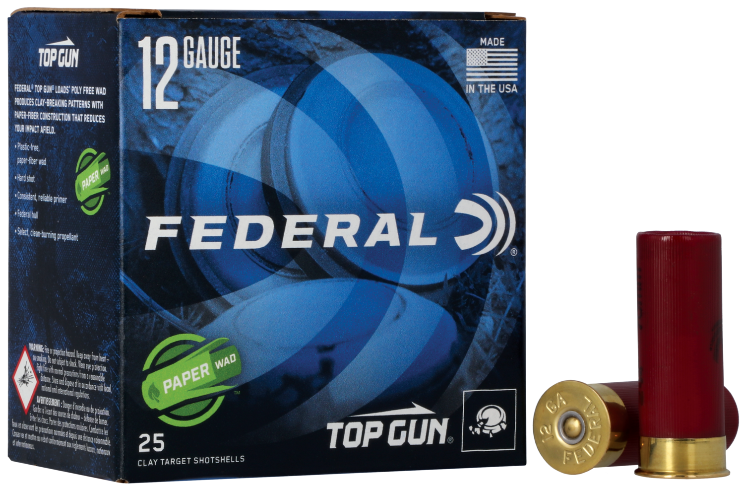 Federal Top Gun, Fed Tg12ws275  Paper   12  2.75  1oz         25/10