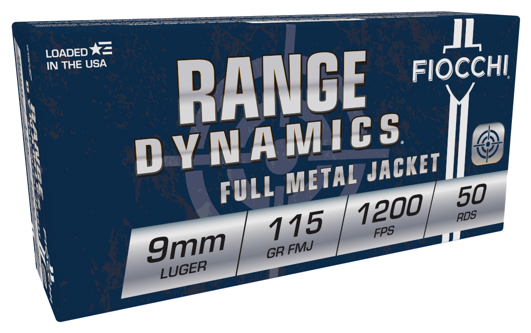 Fiocchi Range Dynamics, Fio 9ap       9mm        115 Fmj             50/20
