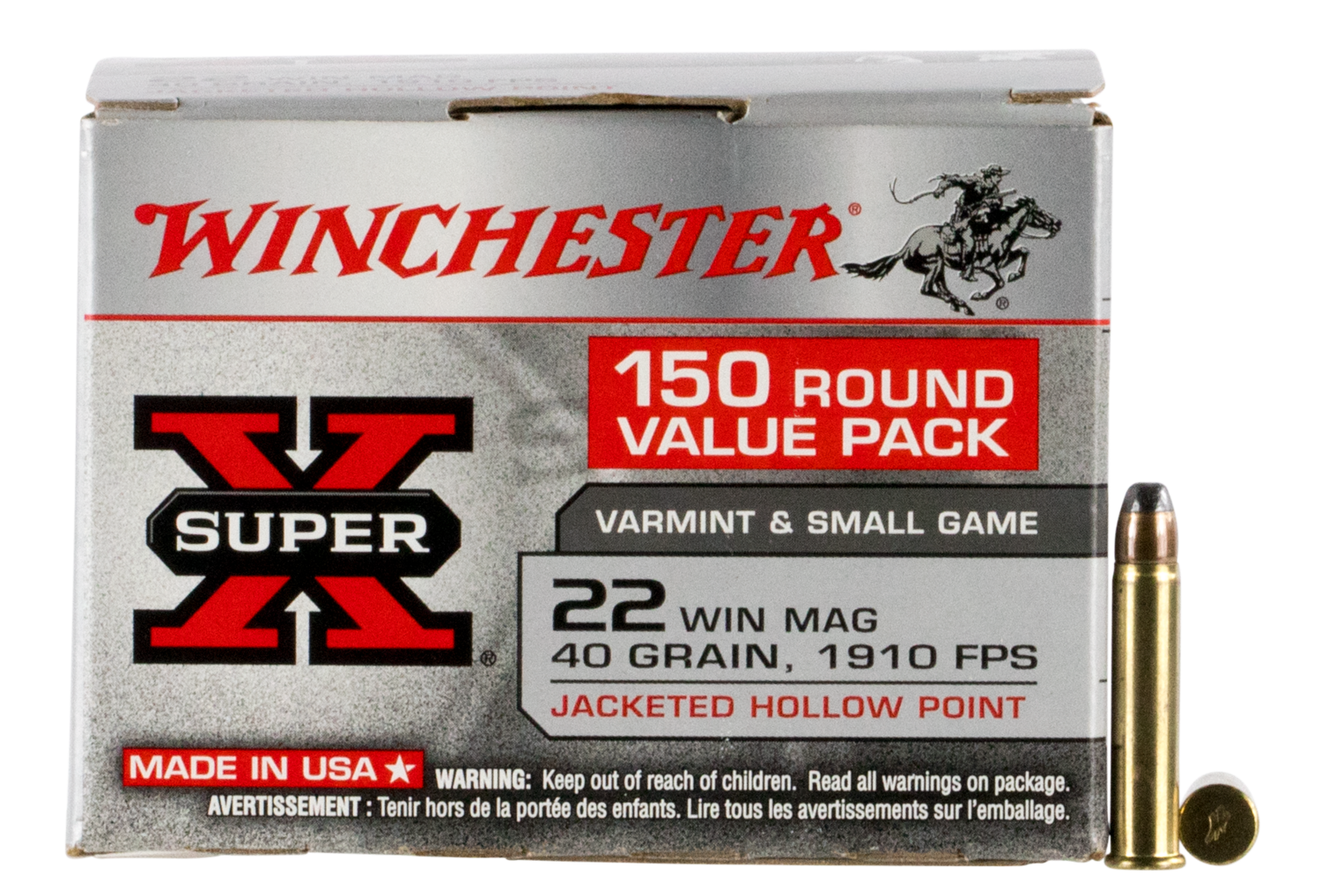 Winchester Ammo Super X, Win X22mh150    22wmr Super X    40 Jhp *vp 150/10