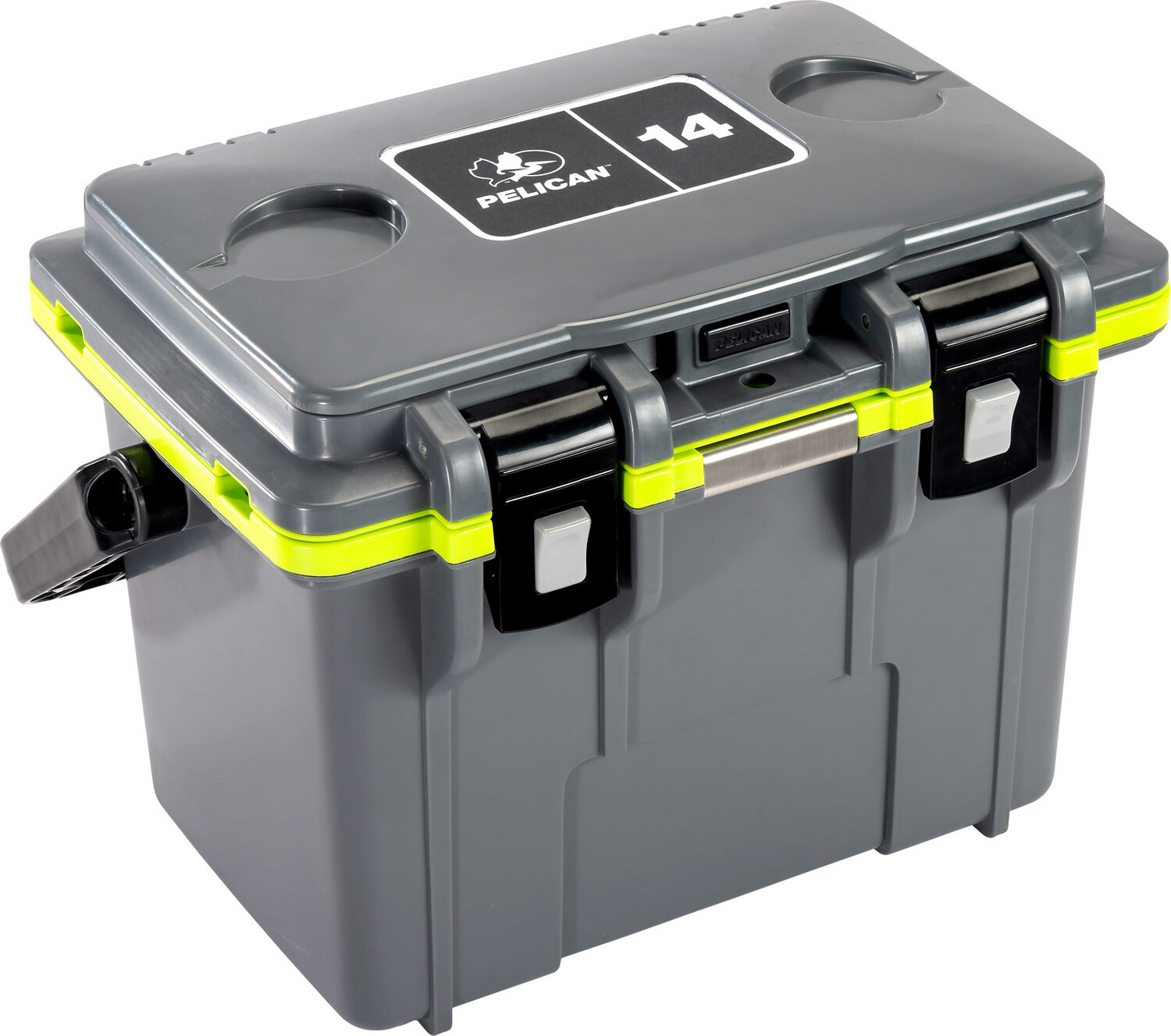 Pelican , Pelican 14q-1-dkgryegrn  14qt Elite Cooler Gry/grn