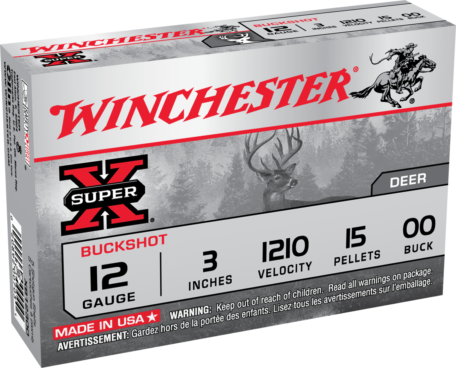 Winchester Ammo Super X, Win Xb12300    00bk  3mag      Buck           5/50
