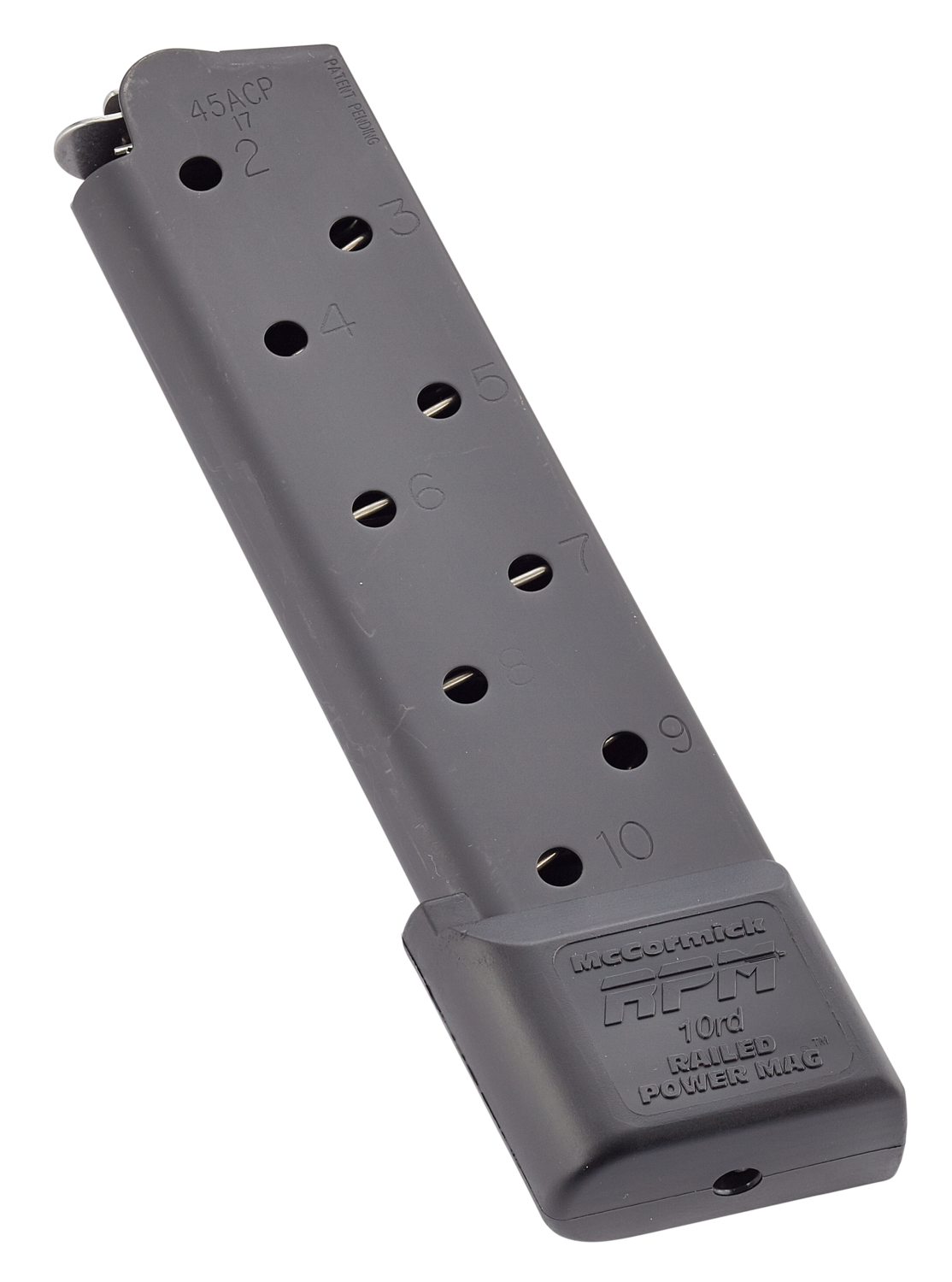 Chip Mccormick Custom Railed Power Mag, Chip Mrpm45fs10b 17250 Rl Pwr Mag 1911 45 10r  Blk