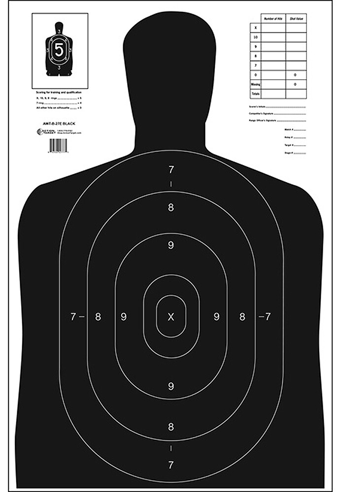 Action Target Inc Qualification, Action B-27e Black    Eco  Silhte  Target    100bx
