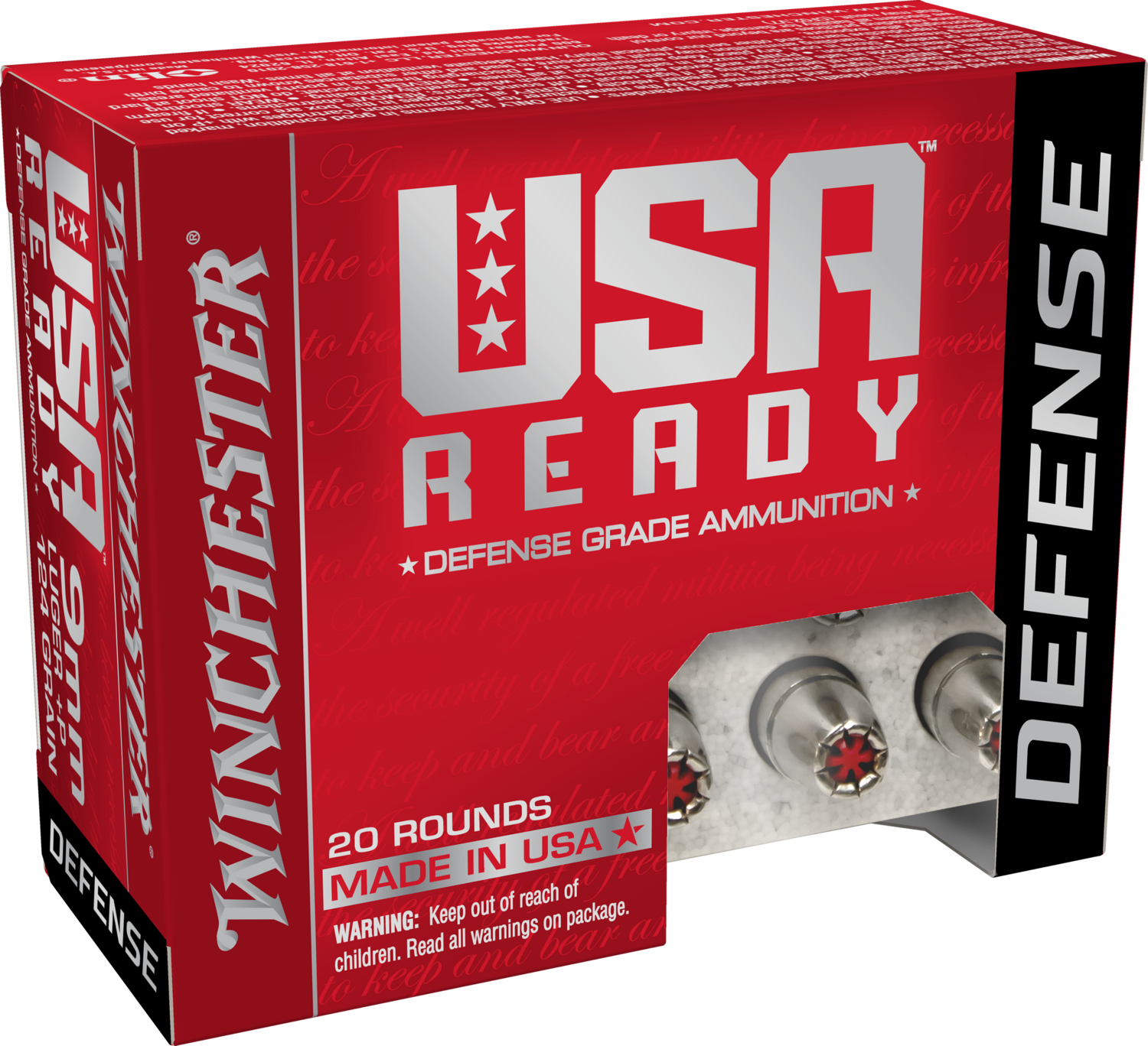 Winchester Ammo Usa Ready, Win Red9hp    9mm        124 Hexhp Usready   20/10