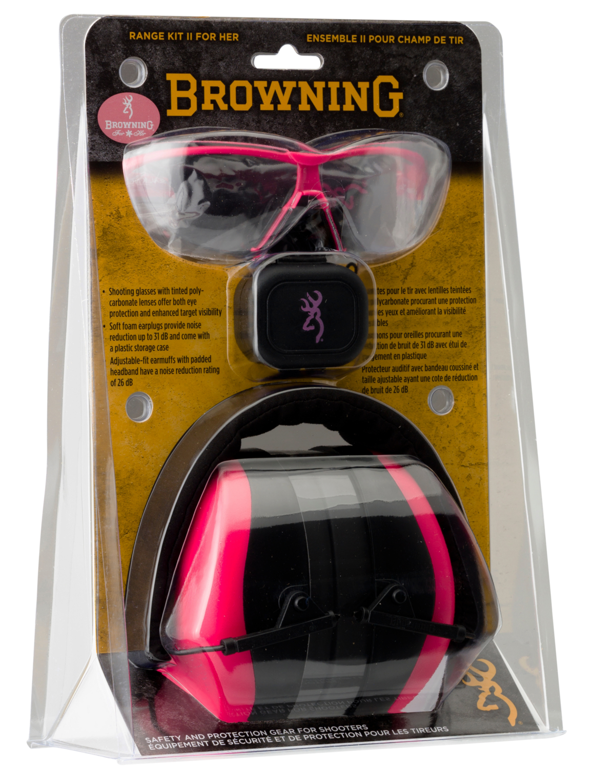 Browning Range Kit, Brn 126373  Range Kit(muffs/earplugs/glasses) Pink