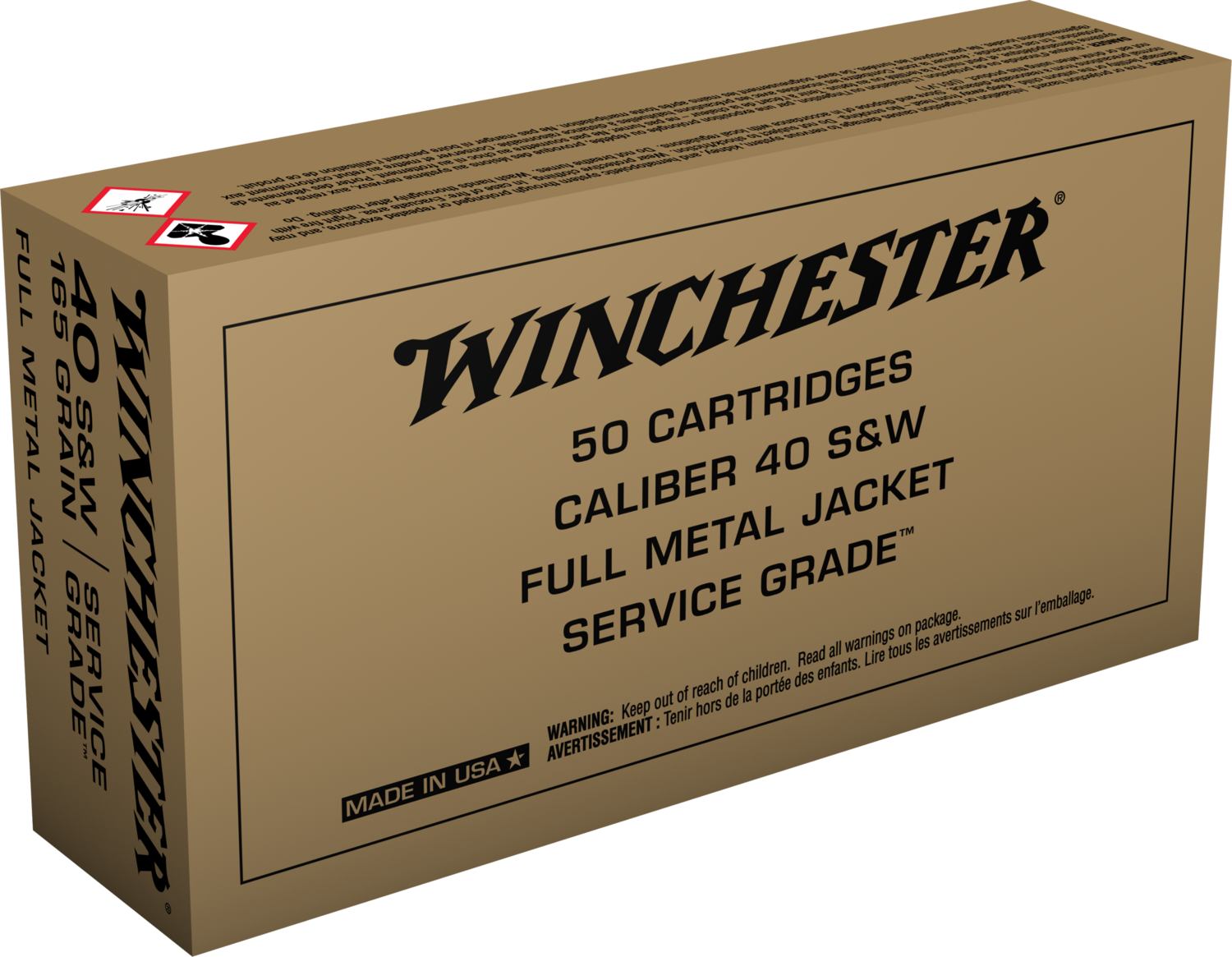 Winchester Ammo Service Grade, Win Sg40w           40s     165 Fmj  Srvgrd  50/10