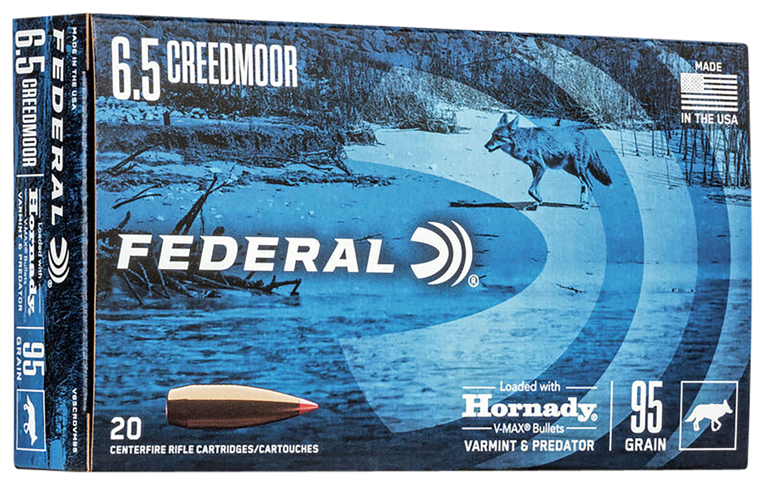 Federal Varmint & Predator, Fed V65crdvm95     6.5crd   95 Horn Vmx      20/10