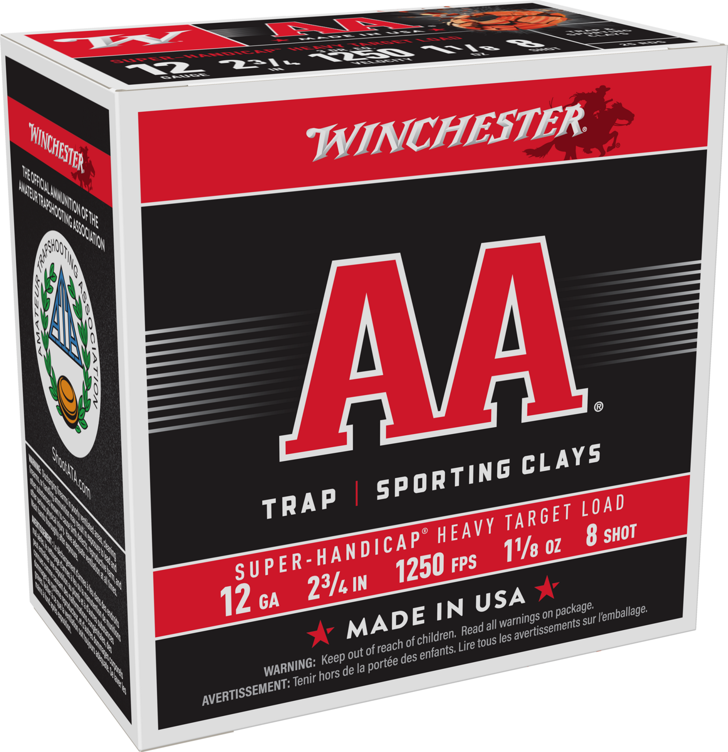 Winchester Ammo Aa, Win Aaha128   Aa Sup  Hnd 12 2.75 8sh  11/8  25/10