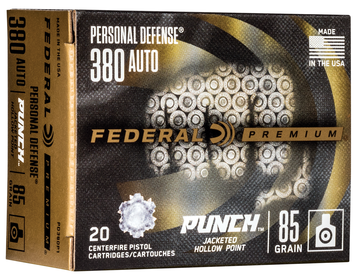 Federal Premium, Fed Pd380p1        380      85 Punch Jhp     20/10