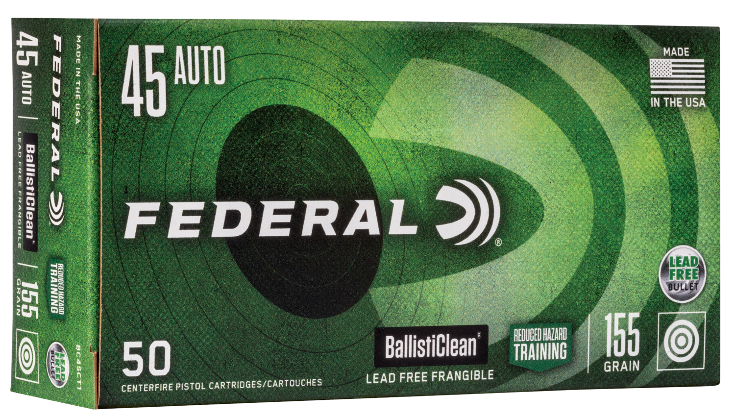 Federal Ballisticlean, Fed Bc45ct1        45a     155 Rht Frang     50/20