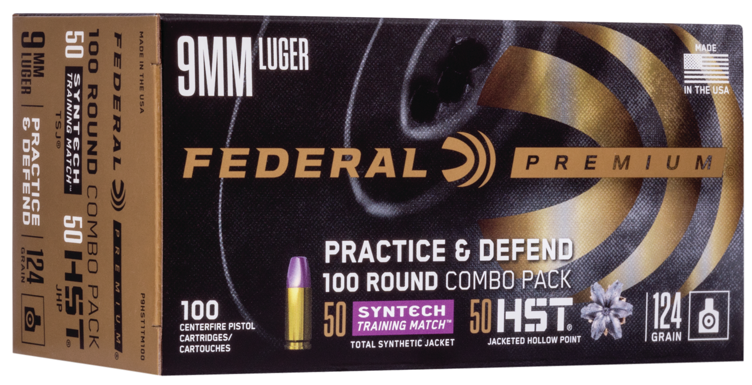Federal Premium, Fed P9hst1tm100    9mm     124 Prct/dfnd     100/5