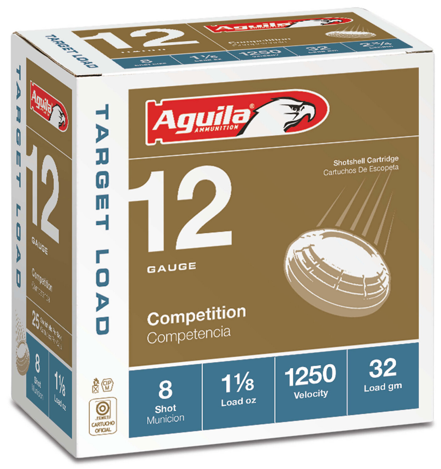 Aguila Target Load, Aguila 1chb1348      12ga 2.75    8sht 1-1/8 25/10