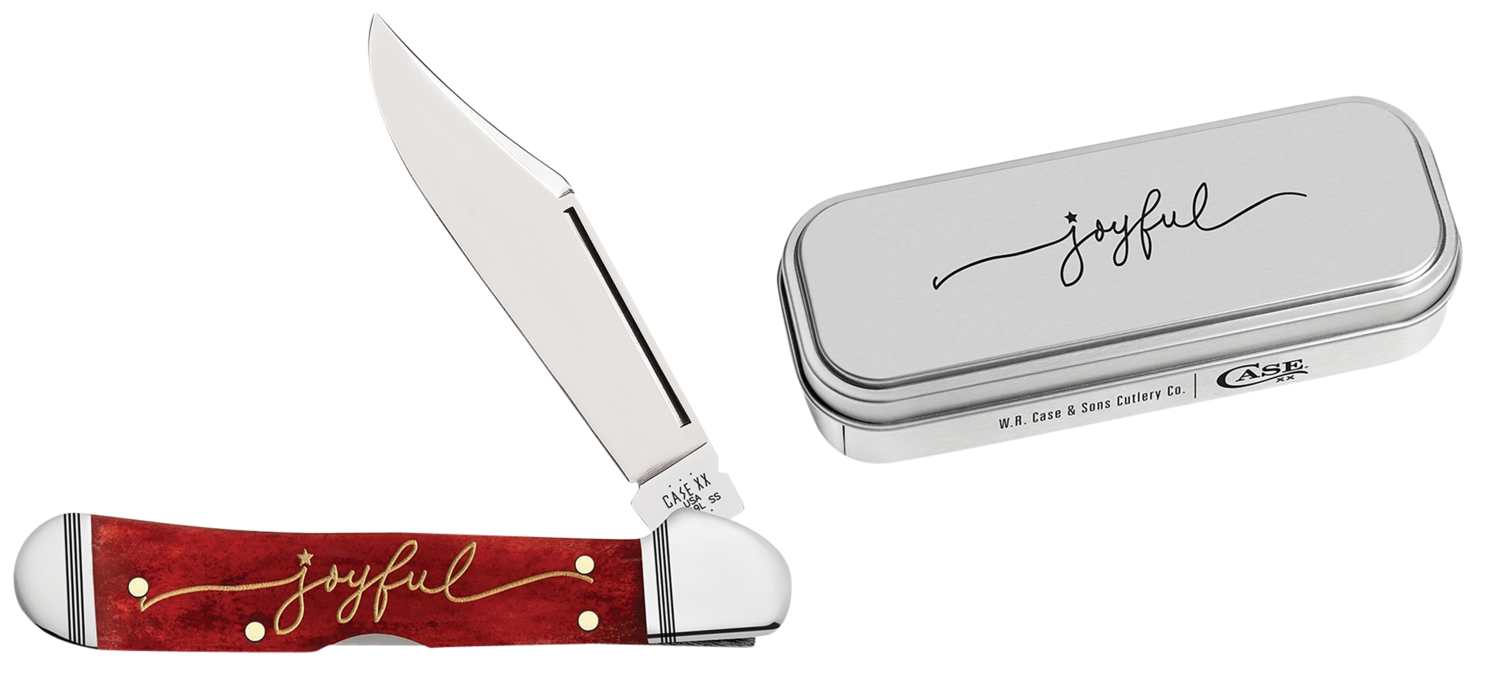 Case Christmas Joyful Tin, Case 10625 Christmas Mini Copperlock Joyful Tin