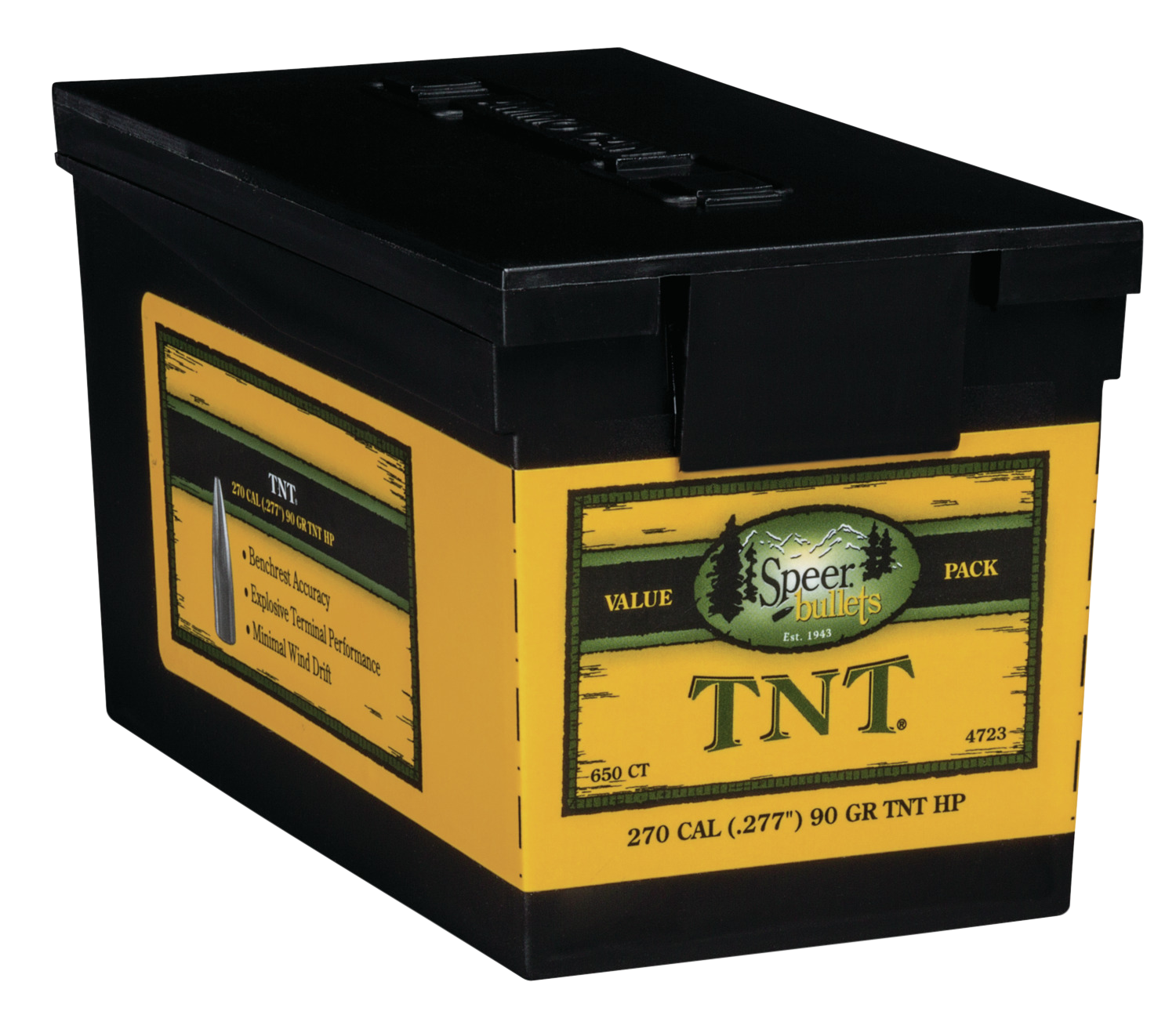Speer Ammo Tnt, Speer 4723      Bull .277  90 Hp Tnt Vp      650/1