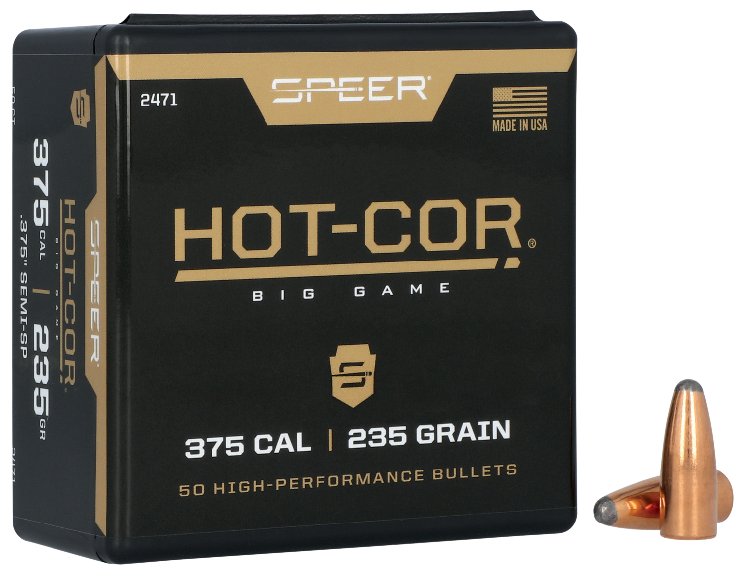 Speer Ammo Hot-cor, Speer 2471      Bull .375 235 Semispitzr      50/5