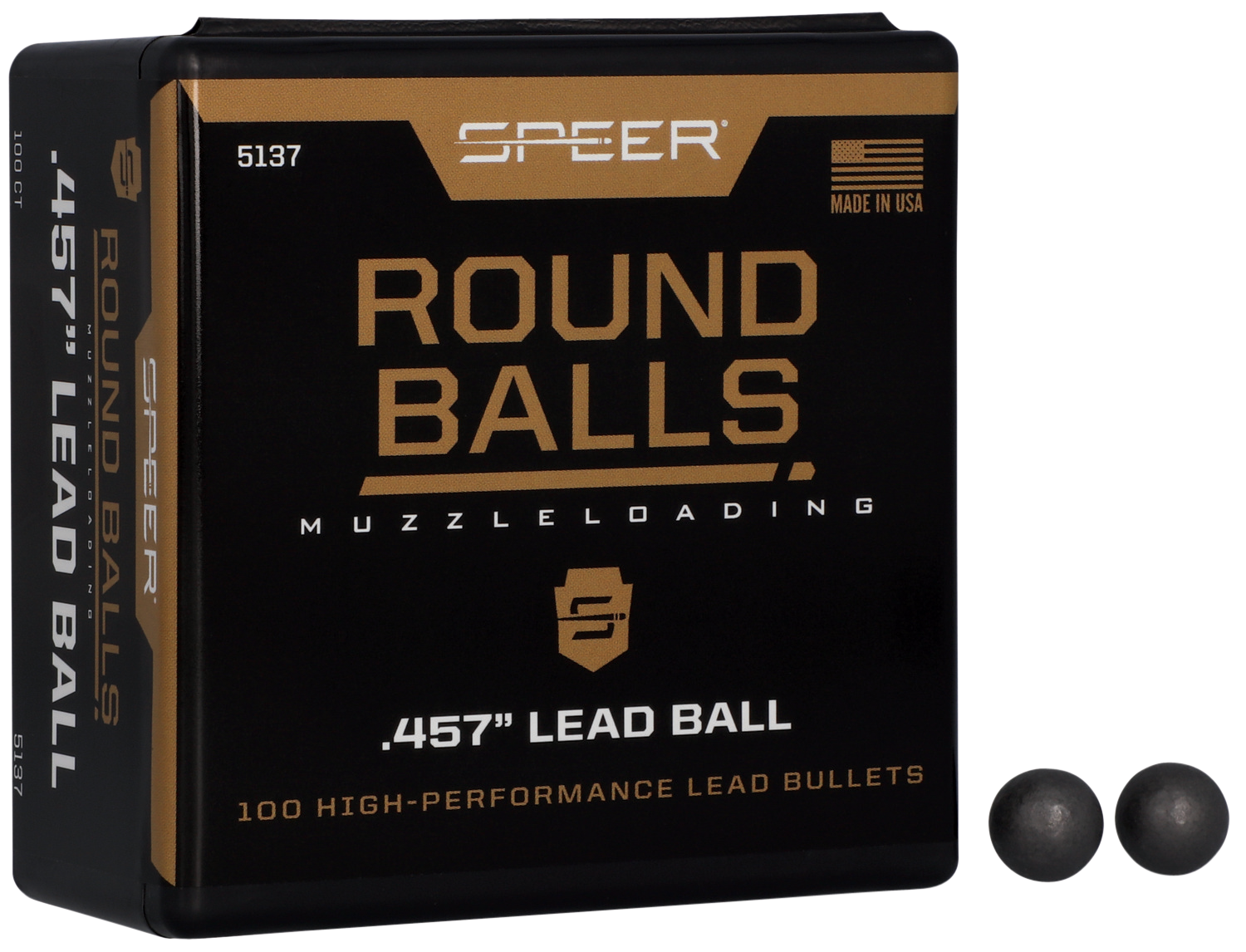 Speer Ammo Lead Balls, Speer 5137      Round Balls .457             100/5