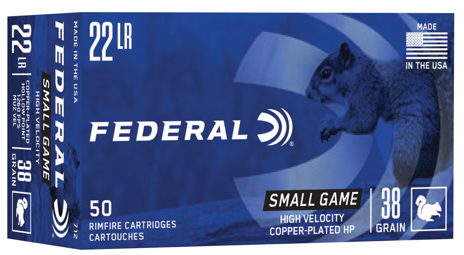 Federal Small Game & Target, Fed 712            22lr     38 Hvhp         50/100