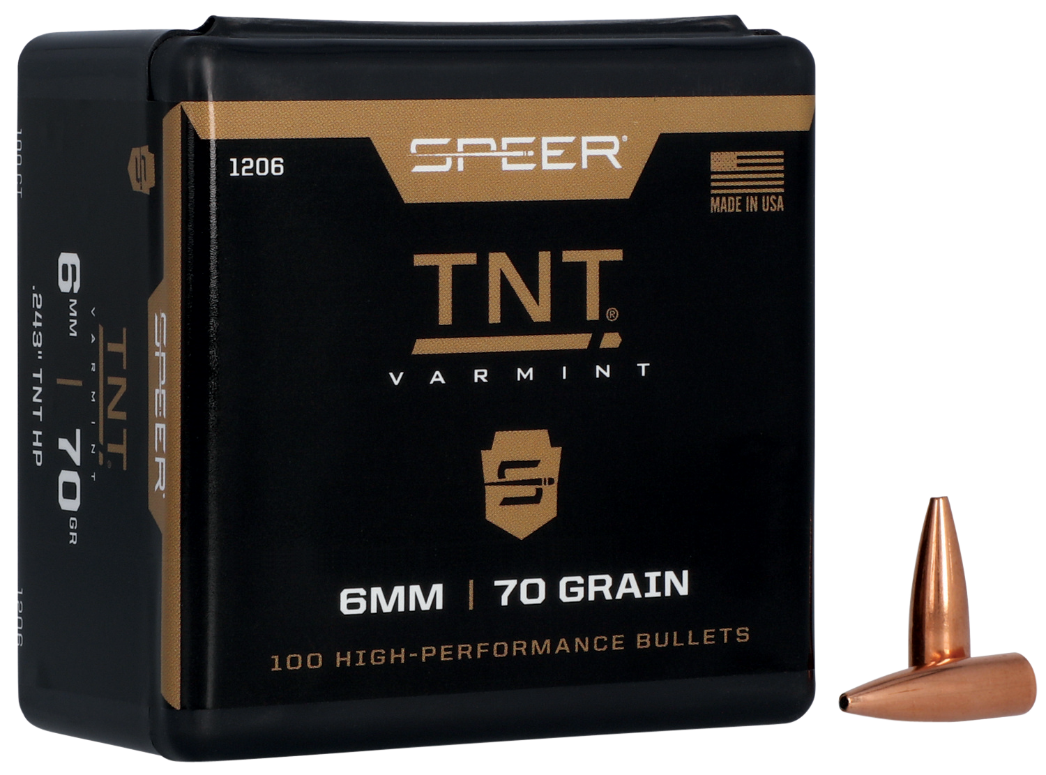 Speer Ammo Tnt, Speer 1206      Bull .243  70 Tnthp          100/5