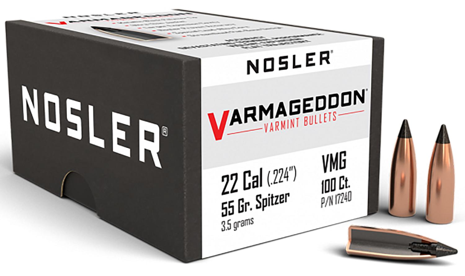 Nosler Varmageddon, Nos 17240 Varmageddon 22    55 Fbt  100