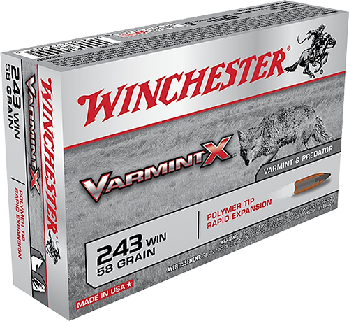 Winchester Ammo Varmint X, Win X243p           243      58 Vrmt         20/10