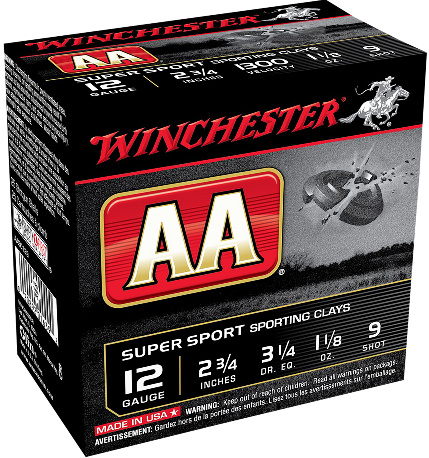 Winchester Ammo Aa, Win Aasc129   Aa Spt Cly  12 2.75 9sh  11/8  25/10