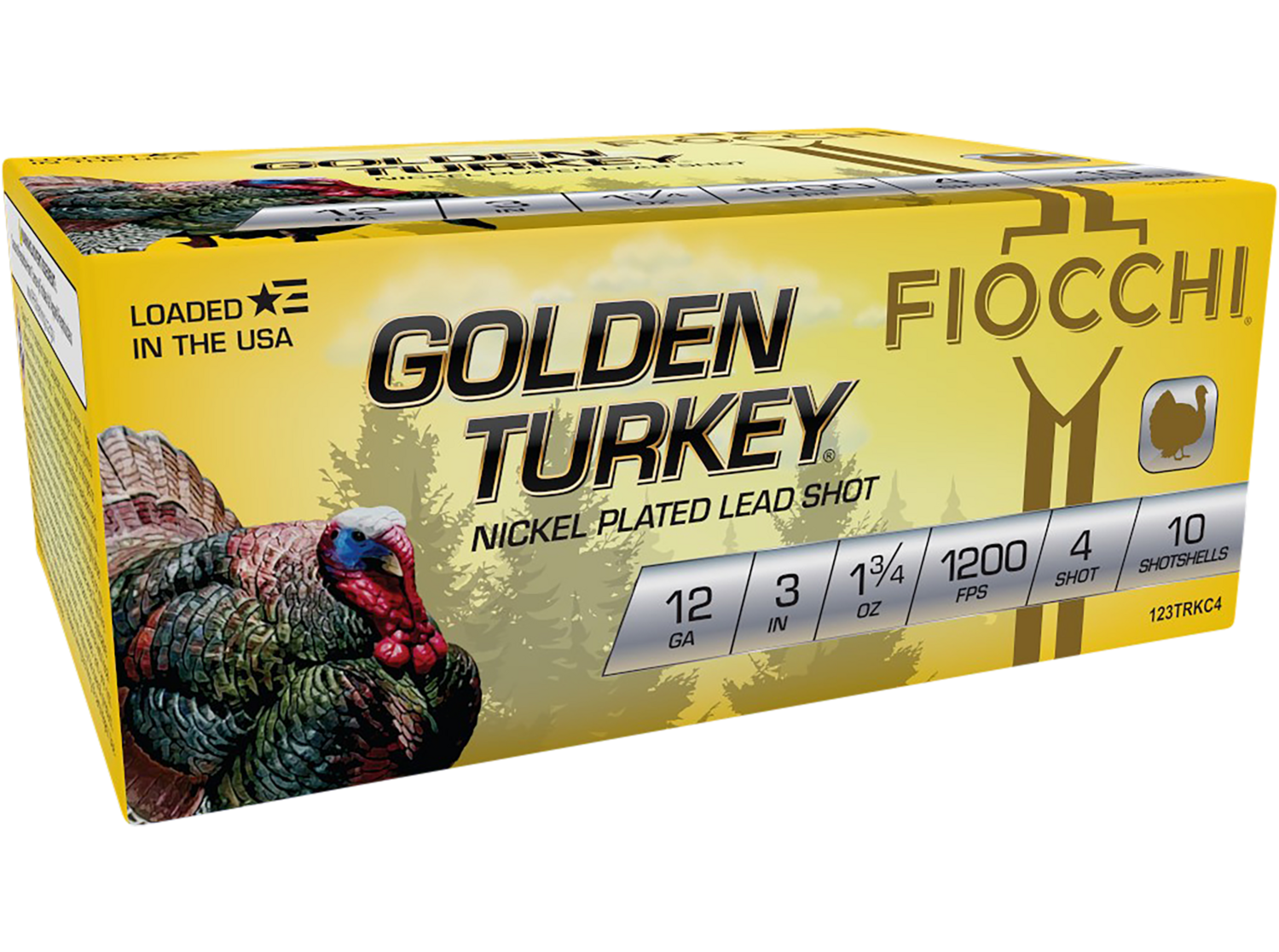 Fiocchi Golden Turkey, Fio 123trkc4 Gld Trky Nckl 12 3in  4sh 1-3/4 10/10