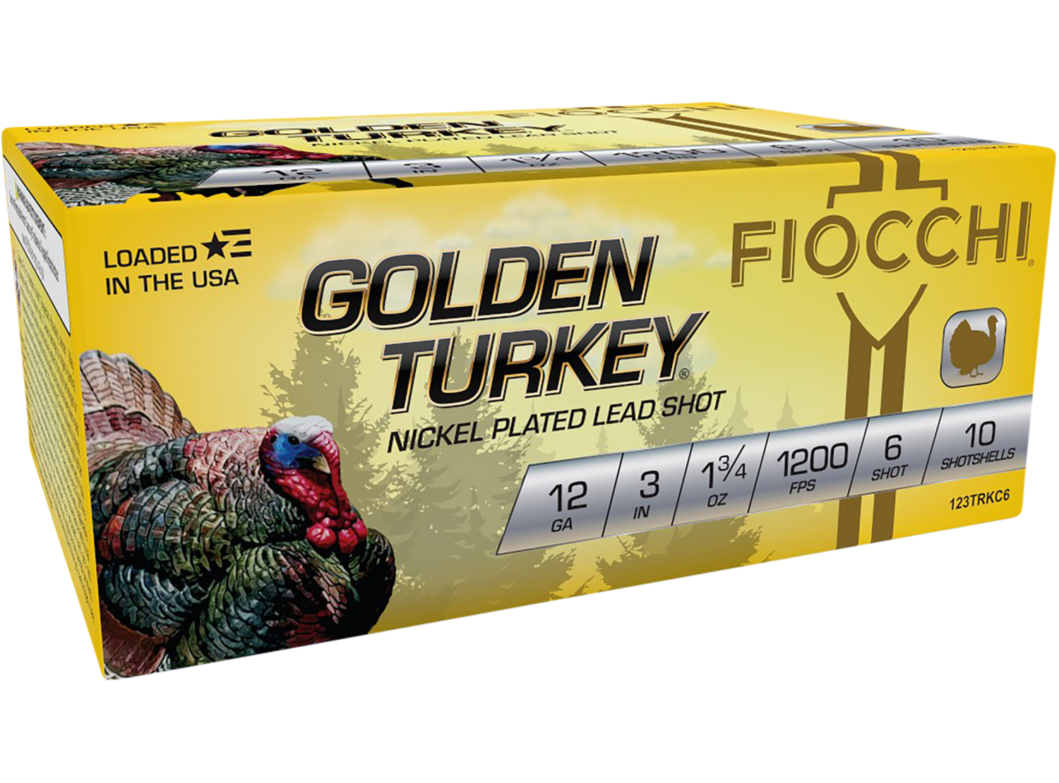 Fiocchi Golden Turkey, Fio 123trkc6 Gld Trky Nckl 12 3in  6sh 1-3/4 10/10