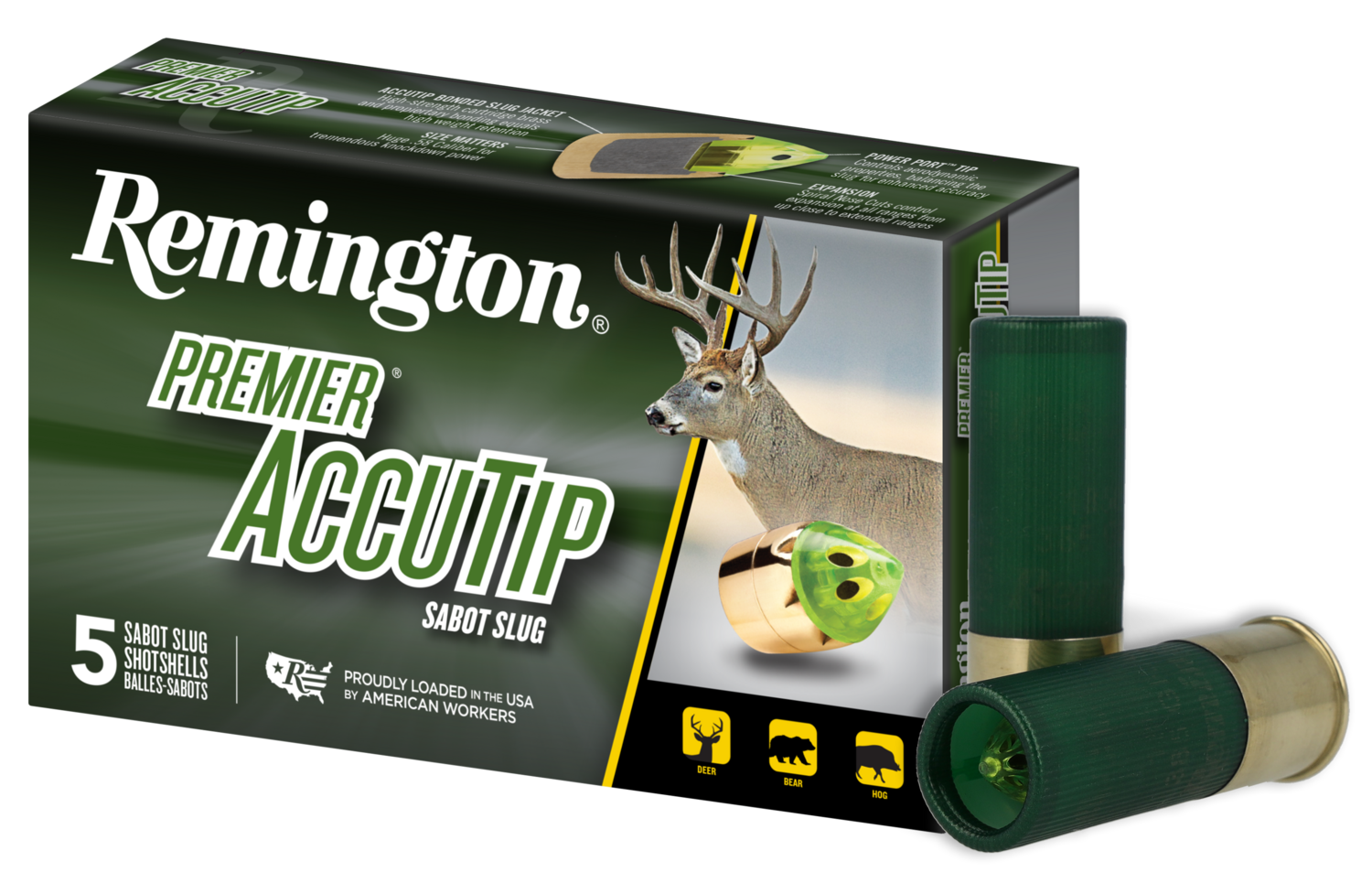 Remington Ammunition Premier Accutip, Rem 20727 Pra12 Ppt         12 2.75 Slug 1850 5/20