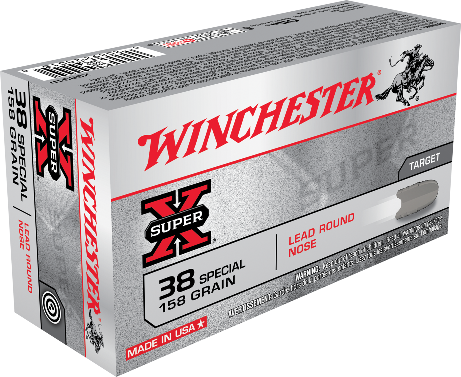 Winchester Ammo Super X, Win X38s1p          38sp    158 Ld           50/10