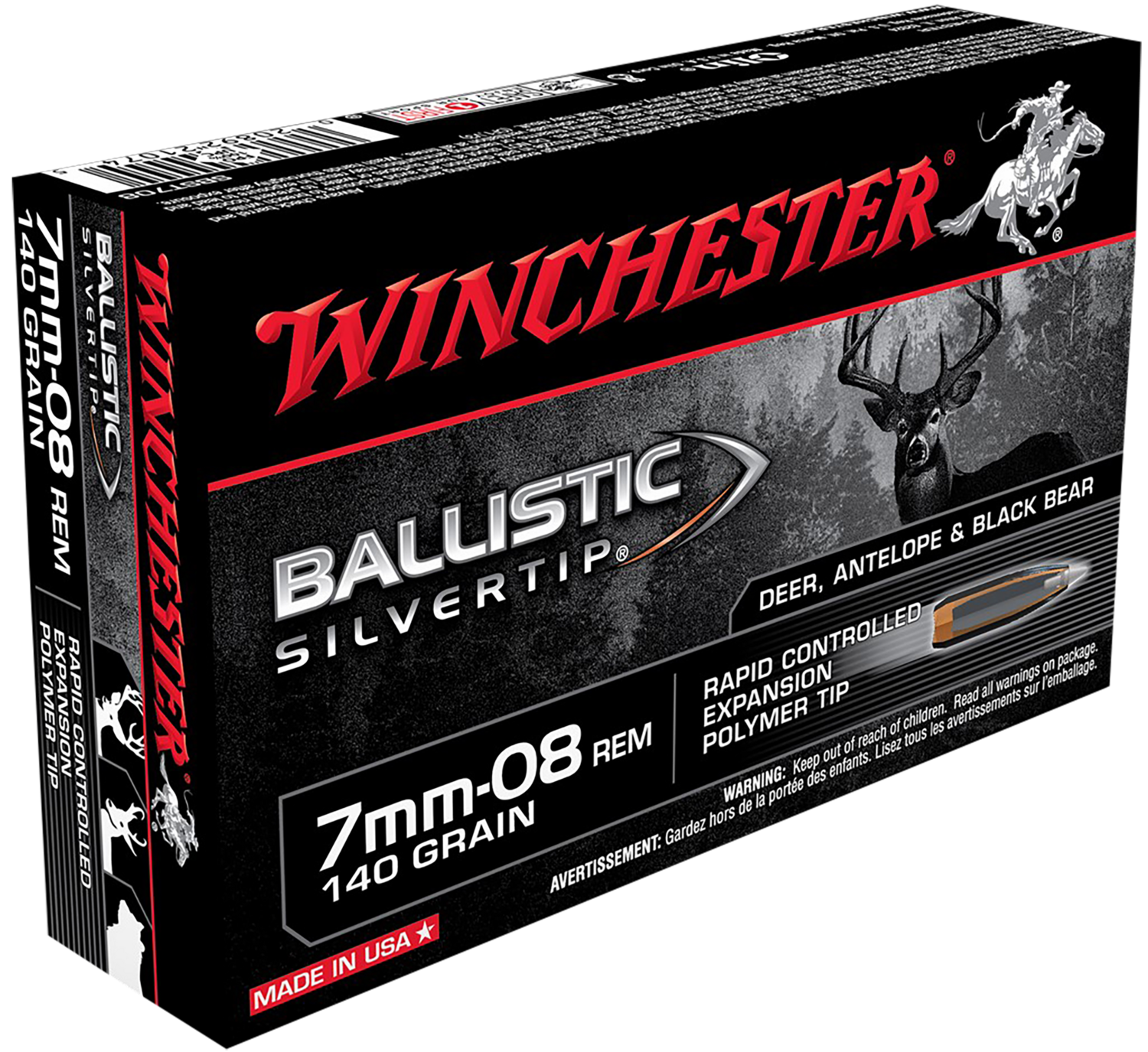 Winchester Ammo Ballistic Silvertip, Win Sbst708         7mm08   140 Blst         20/10