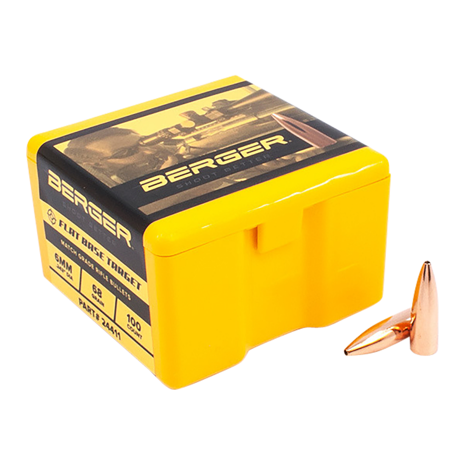 Berger Bullets Target, Berg 24411 Bull .243 68g Target Fb 100