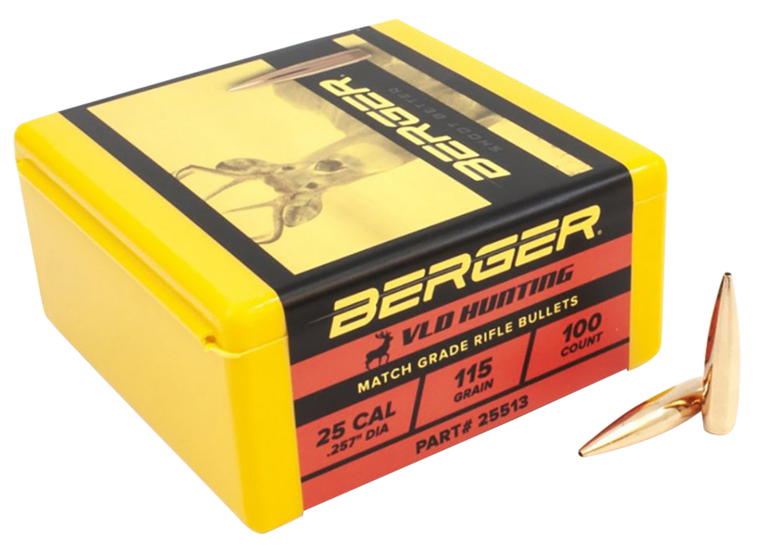 Berger Bullets Vld Hunting, Berg 25513 Bull .257 115g Hunt Vld 100