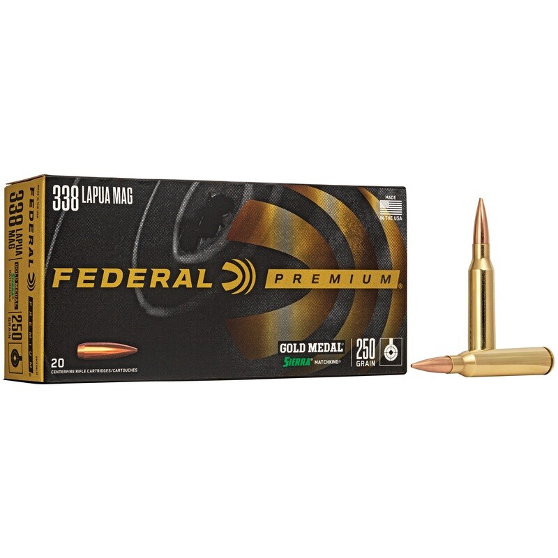 Fed Gold Mdl 338lap 250gr Bthp 20/ Fed Gold Mdl 338lap 250gr Bthp 20/